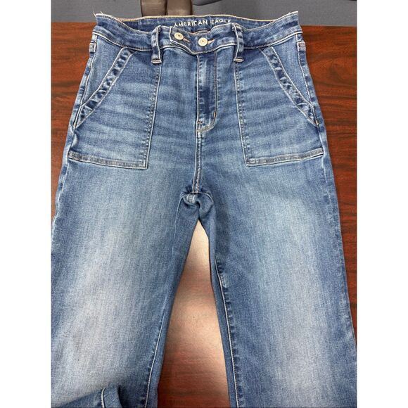 American Eagle Next Level Stretch Super High-Rise Flare Jeans Size 10 Long - Picture 2 of 10